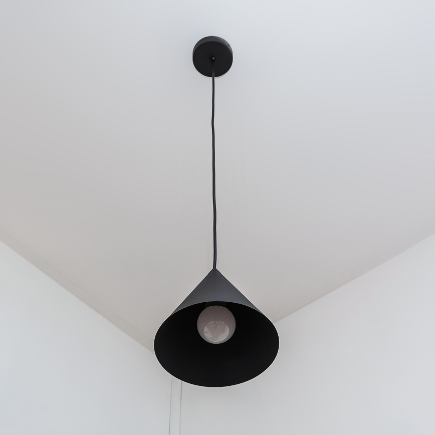 Suspension sur câble ETNA 1xE27/15W/230V Ø 18,5 cm noire