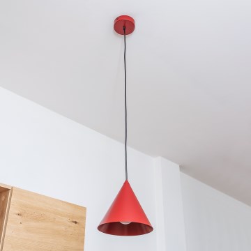 Suspension sur câble ETNA 1xE27/15W/230V Ø 18,5 cm rouge