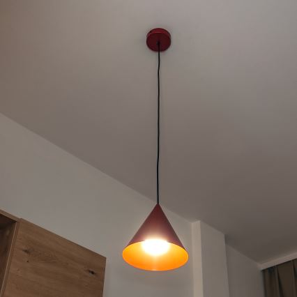 Suspension sur câble ETNA 1xE27/15W/230V Ø 18,5 cm rouge