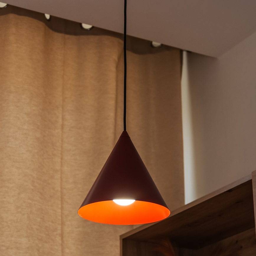 Suspension sur câble ETNA 1xE27/15W/230V Ø 18,5 cm rouge