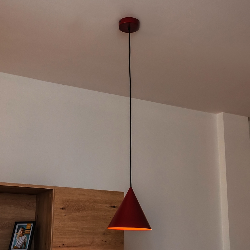 Suspension sur câble ETNA 1xE27/15W/230V Ø 18,5 cm rouge
