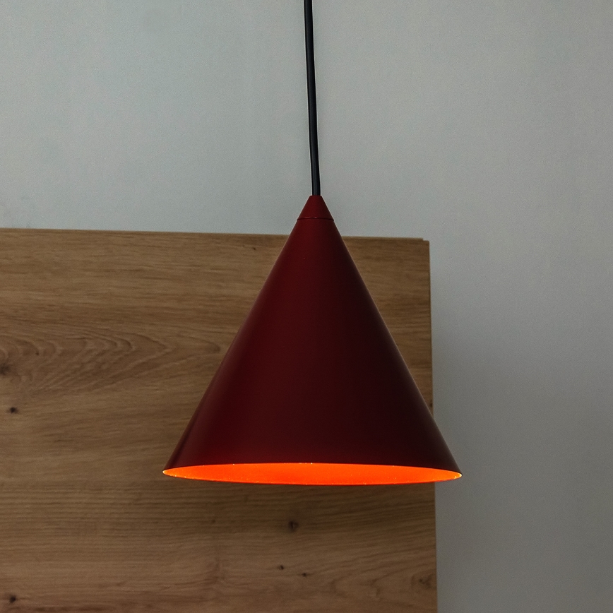 Suspension sur câble ETNA 1xE27/15W/230V Ø 18,5 cm rouge