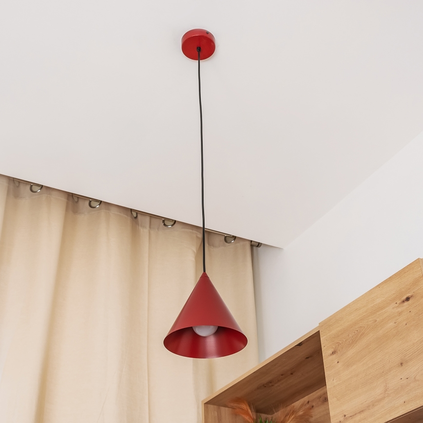 Suspension sur câble ETNA 1xE27/15W/230V Ø 18,5 cm rouge