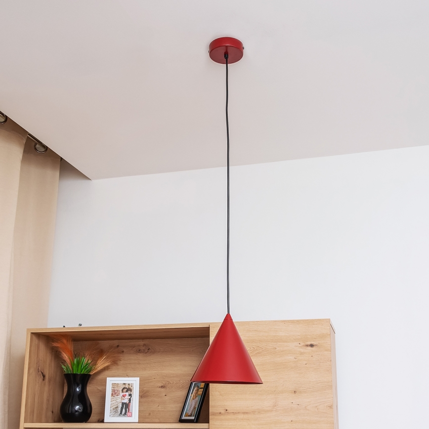 Suspension sur câble ETNA 1xE27/15W/230V Ø 18,5 cm rouge