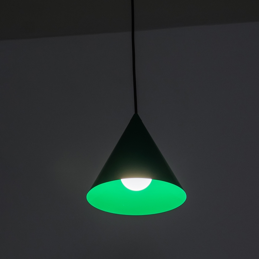 Suspension sur câble ETNA 1xE27/15W/230V Ø 18,5 cm, vert