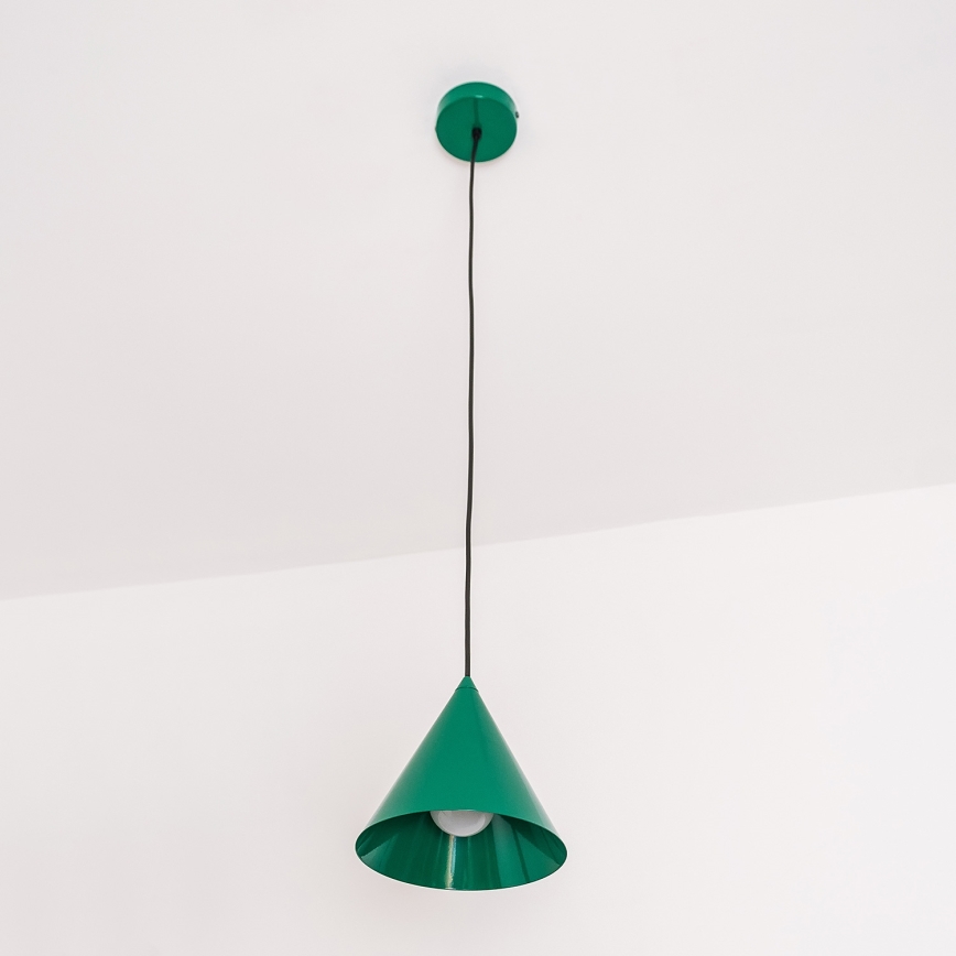 Suspension sur câble ETNA 1xE27/15W/230V Ø 18,5 cm, vert