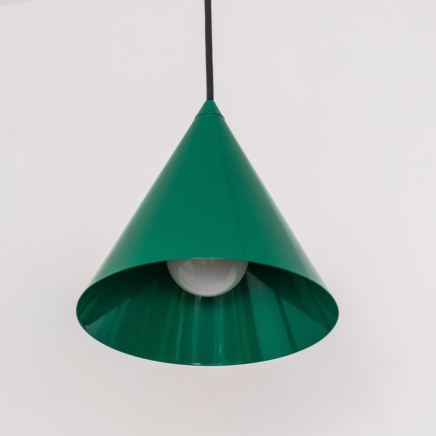 Suspension sur câble ETNA 1xE27/15W/230V Ø 18,5 cm, vert