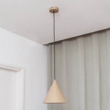 Suspension sur câble ETNA 1xE27/15W/230V Ø 25 cm beige