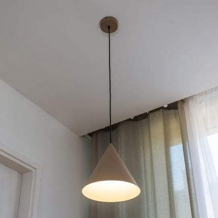 Suspension sur câble ETNA 1xE27/15W/230V Ø 25 cm beige