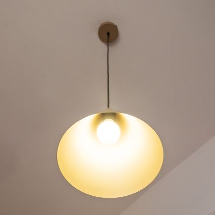 Suspension sur câble ETNA 1xE27/15W/230V Ø 25 cm beige