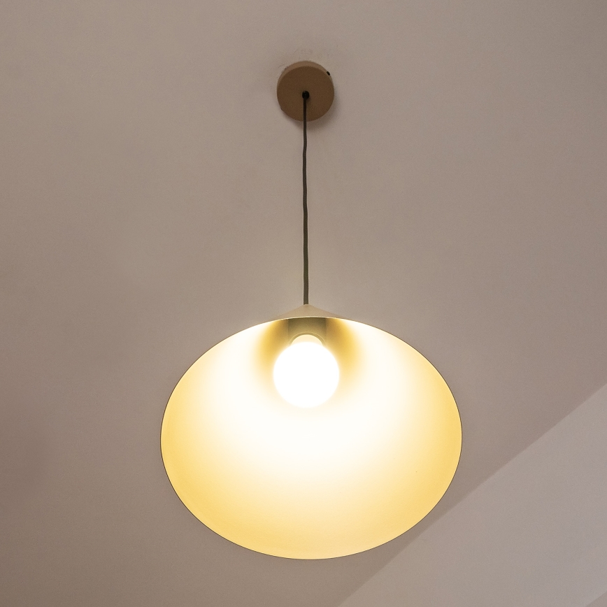 Suspension sur câble ETNA 1xE27/15W/230V Ø 25 cm beige