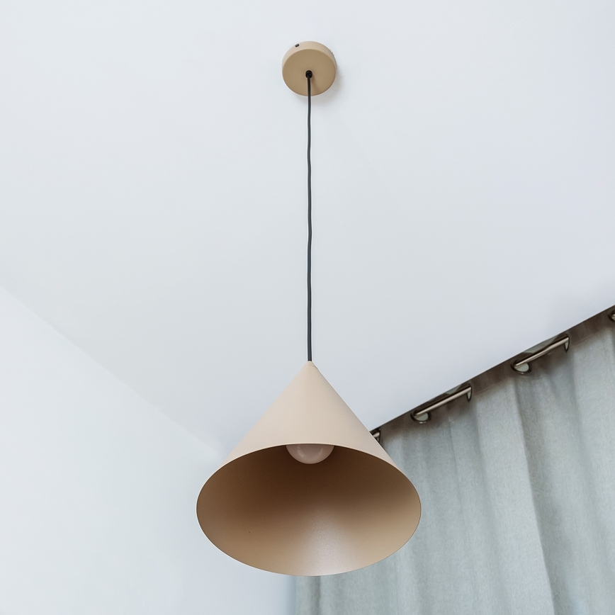 Suspension sur câble ETNA 1xE27/15W/230V Ø 25 cm beige