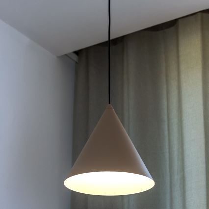 Suspension sur câble ETNA 1xE27/15W/230V Ø 25 cm beige