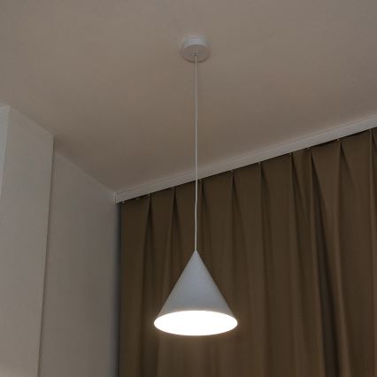 Suspension sur câble ETNA 1xE27/15W/230V Ø 25 cm blanche