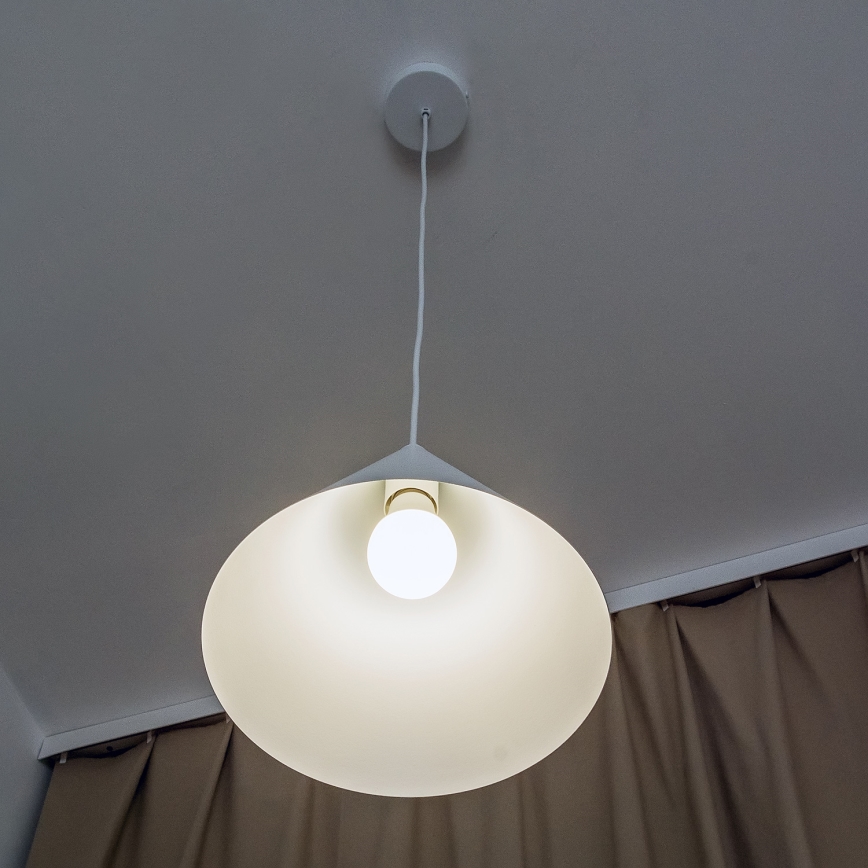 Suspension sur câble ETNA 1xE27/15W/230V Ø 25 cm blanche