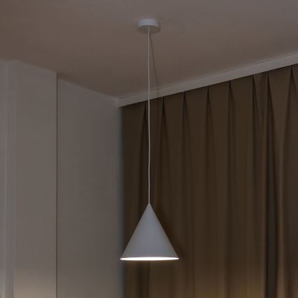 Suspension sur câble ETNA 1xE27/15W/230V Ø 25 cm blanche