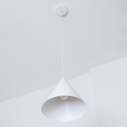 Suspension sur câble ETNA 1xE27/15W/230V Ø 25 cm blanche