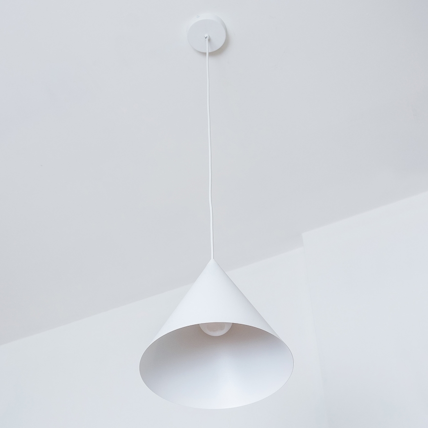 Suspension sur câble ETNA 1xE27/15W/230V Ø 25 cm blanche