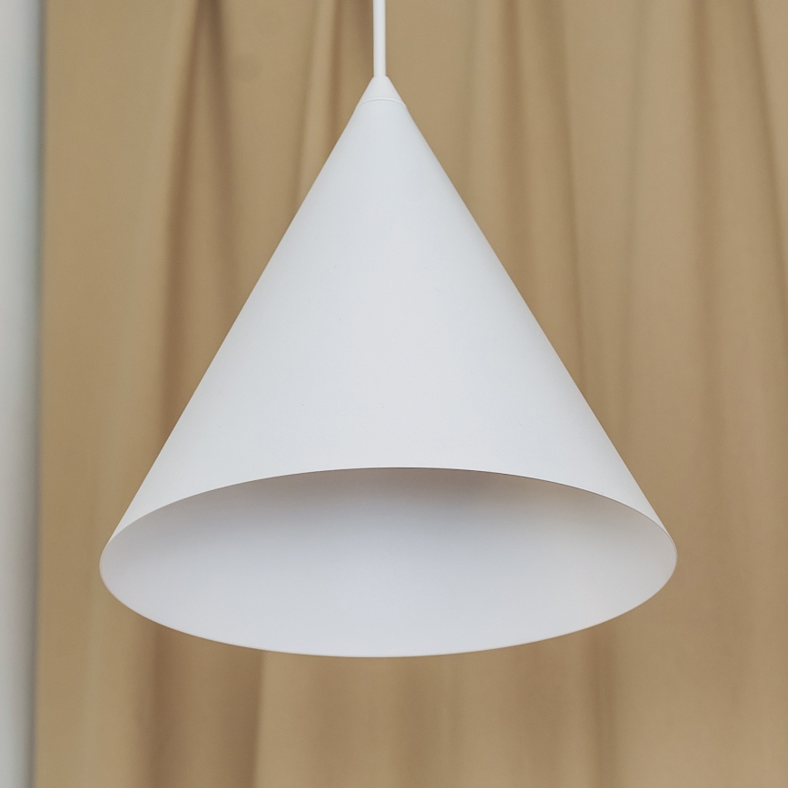 Suspension sur câble ETNA 1xE27/15W/230V Ø 25 cm blanche