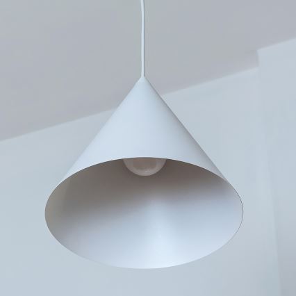 Suspension sur câble ETNA 1xE27/15W/230V Ø 25 cm blanche