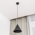 Suspension sur câble ETNA 1xE27/15W/230V Ø 25 cm noire