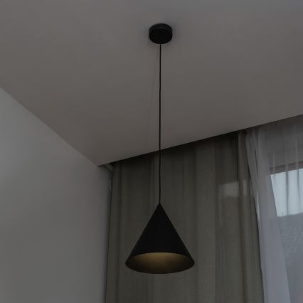 Suspension sur câble ETNA 1xE27/15W/230V Ø 25 cm noire
