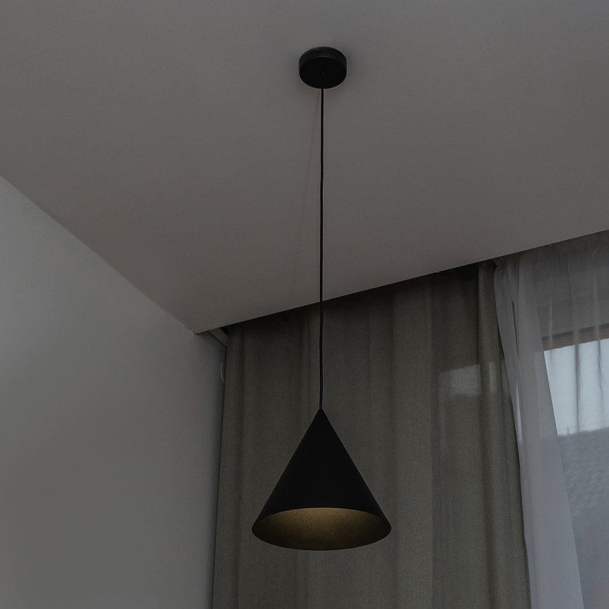 Suspension sur câble ETNA 1xE27/15W/230V Ø 25 cm noire