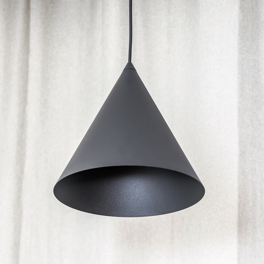 Suspension sur câble ETNA 1xE27/15W/230V Ø 25 cm noire