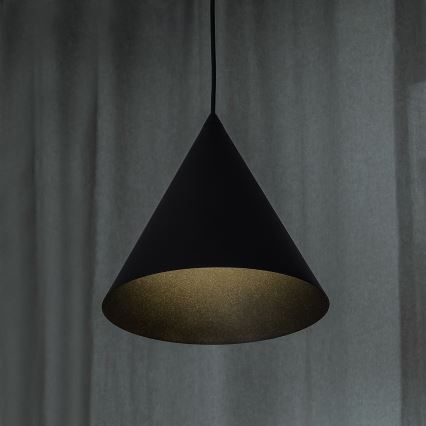 Suspension sur câble ETNA 1xE27/15W/230V Ø 25 cm noire