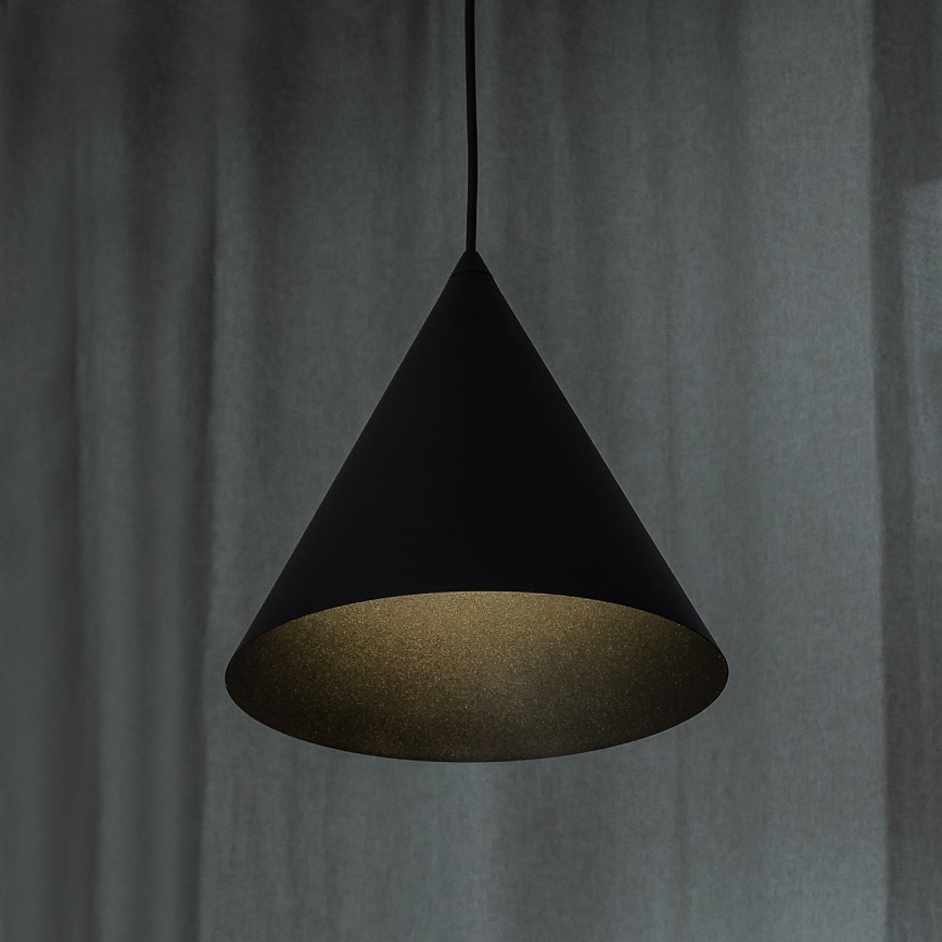 Suspension sur câble ETNA 1xE27/15W/230V Ø 25 cm noire