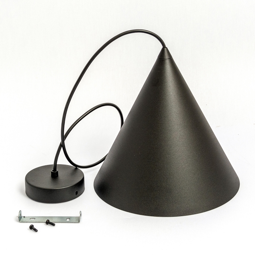 Suspension sur câble ETNA 1xE27/15W/230V Ø 25 cm noire