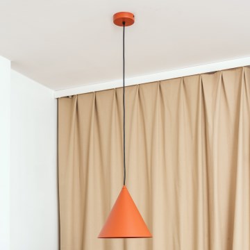 Suspension sur câble ETNA 1xE27/15W/230V Ø 25 cm orange