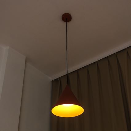 Suspension sur câble ETNA 1xE27/15W/230V Ø 25 cm orange