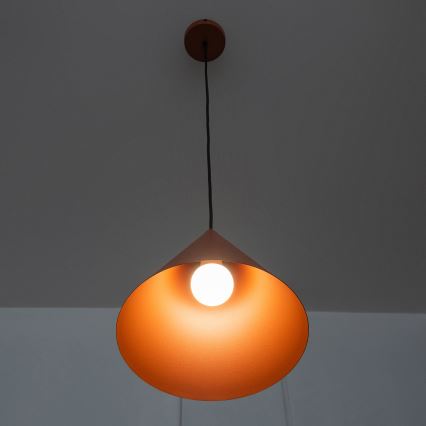 Suspension sur câble ETNA 1xE27/15W/230V Ø 25 cm orange