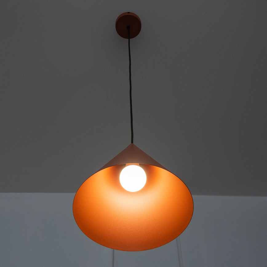 Suspension sur câble ETNA 1xE27/15W/230V Ø 25 cm orange