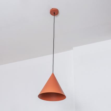 Suspension sur câble ETNA 1xE27/15W/230V Ø 25 cm orange
