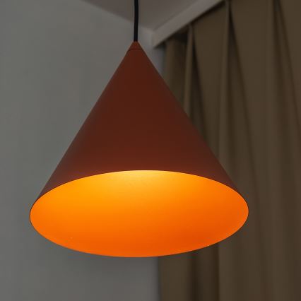 Suspension sur câble ETNA 1xE27/15W/230V Ø 25 cm orange