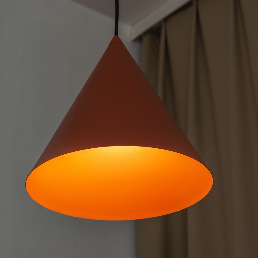 Suspension sur câble ETNA 1xE27/15W/230V Ø 25 cm orange