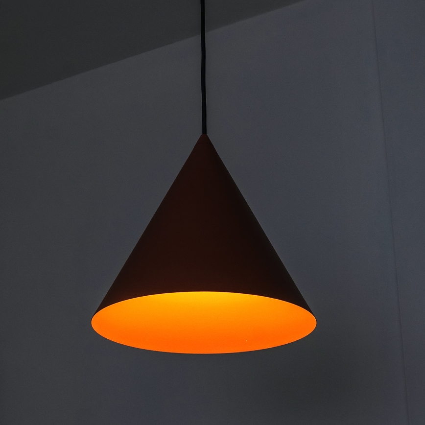 Suspension sur câble ETNA 1xE27/15W/230V Ø 25 cm orange