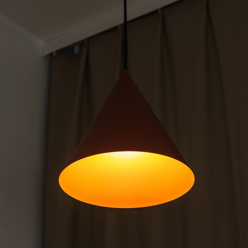 Suspension sur câble ETNA 1xE27/15W/230V Ø 25 cm orange