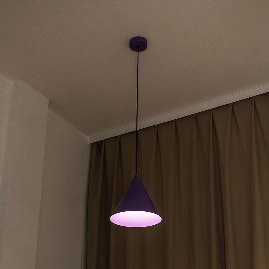 Suspension sur câble ETNA 1xE27/15W/230V Ø 25 cm violet