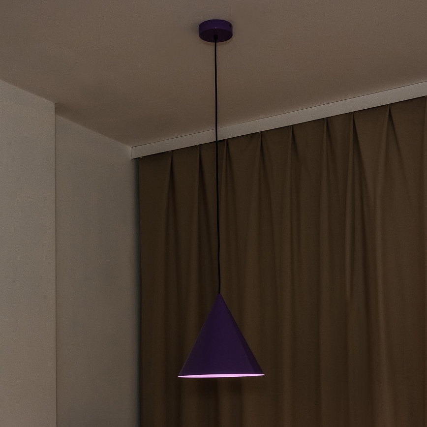Suspension sur câble ETNA 1xE27/15W/230V Ø 25 cm violet