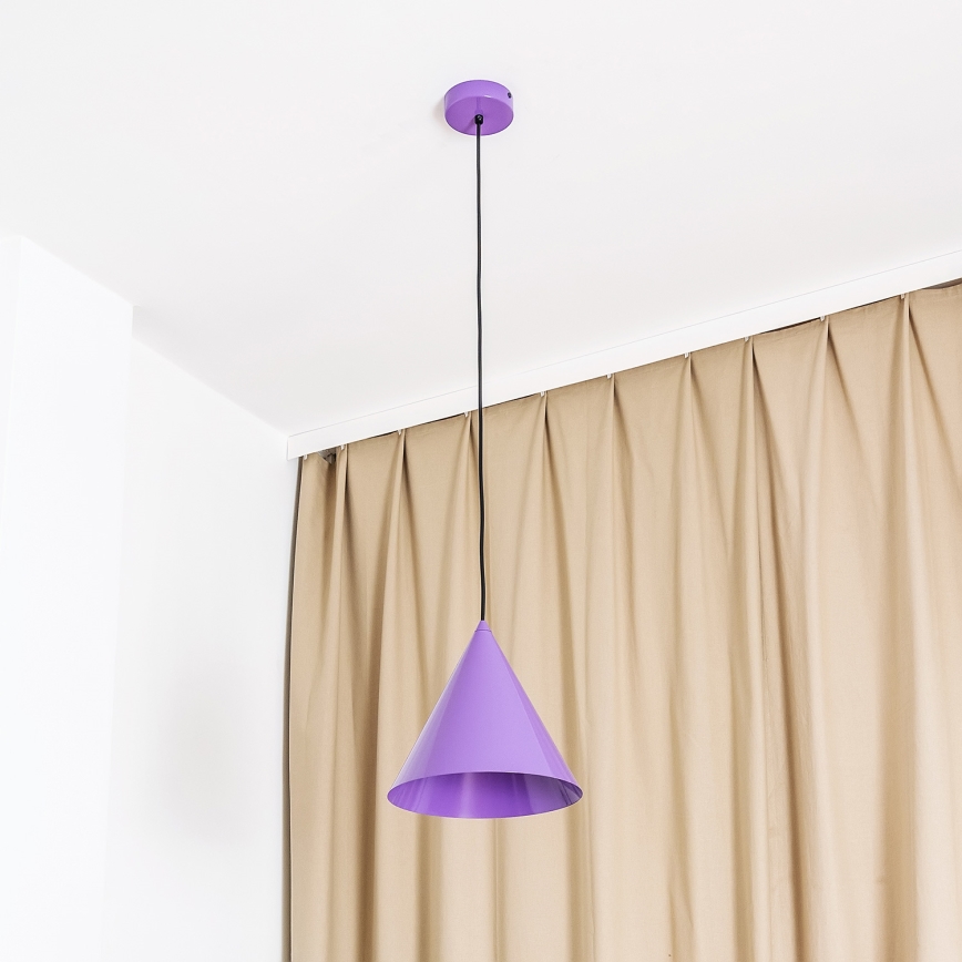Suspension sur câble ETNA 1xE27/15W/230V Ø 25 cm violet