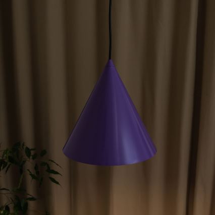 Suspension sur câble ETNA 1xE27/15W/230V Ø 25 cm violet