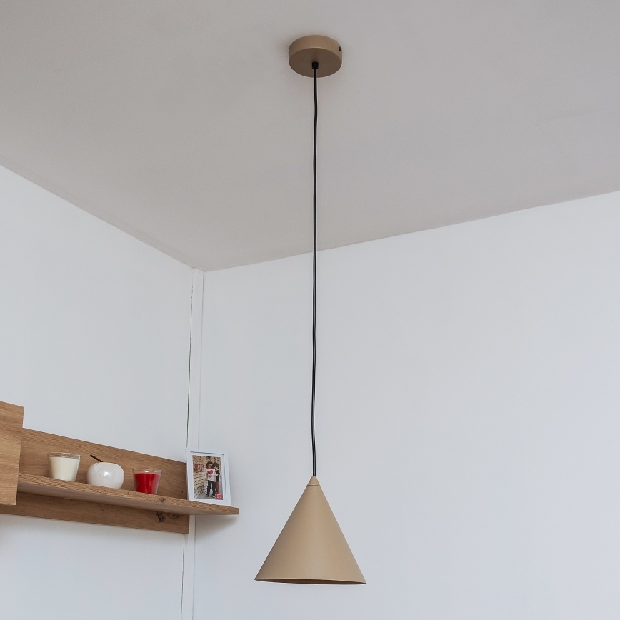 Suspension sur câble ETNA II, 1x E27, 15 W, 230 V, Ø 18,5 cm, beige