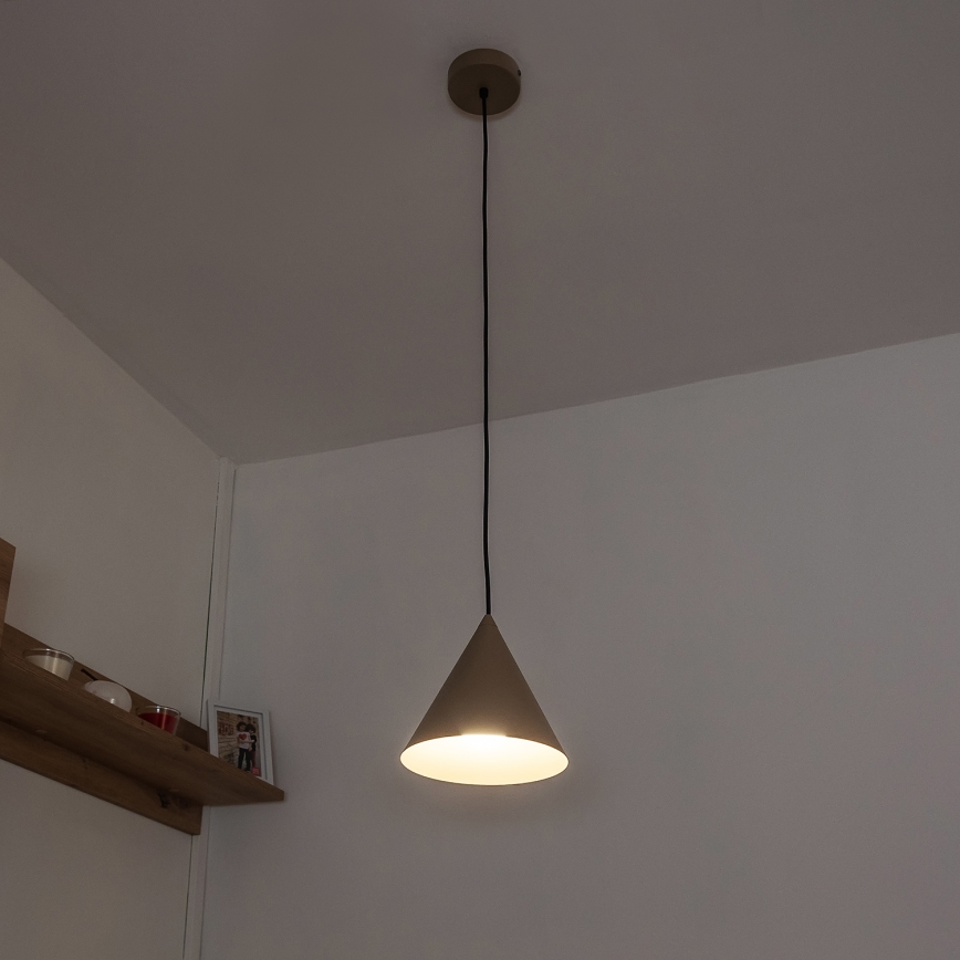 Suspension sur câble ETNA II, 1x E27, 15 W, 230 V, Ø 18,5 cm, beige