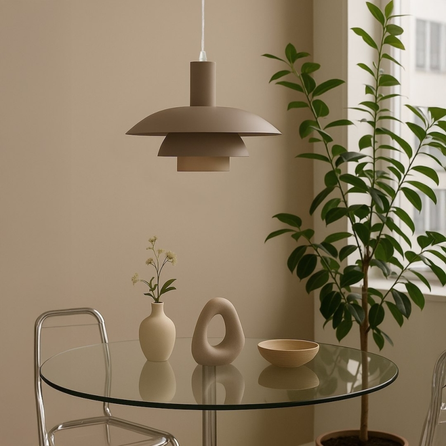 Suspension sur câble FERRO 1xE27/15W/230V, gris