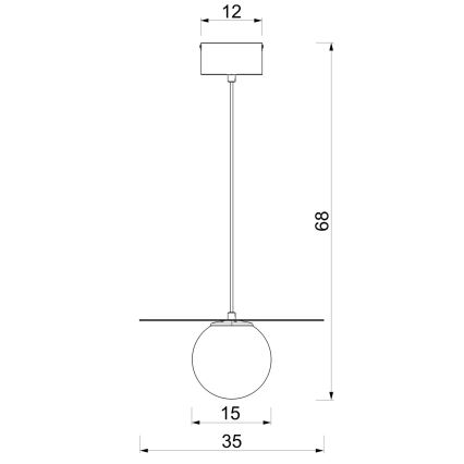 Suspension sur câble FLAT 1xE27/15W/230V beige