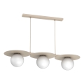 Suspension sur câble FLAT, 3 douilles E27, 15 W, 230 V, beige