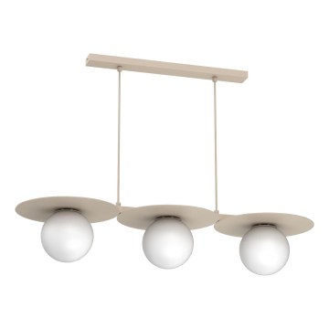 Suspension sur câble FLAT, 3 douilles E27, 15 W, 230 V, beige